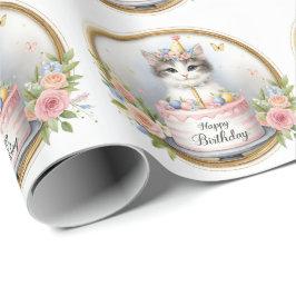 Cute Pastel Kitten Birthday Cake - Birthday Presentpapper
