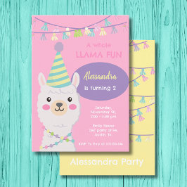 Cute pastel-lamakombjöds in inbjudningar