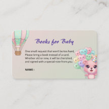 "Cute Pastel Luftballong Bokar for Baby Card"