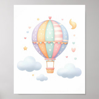Cute Pastel-Luftballong Poster