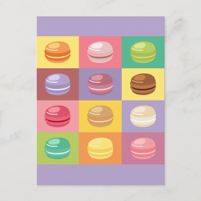 Cute Pastel Macaron-popup Vykort (Framsida)
