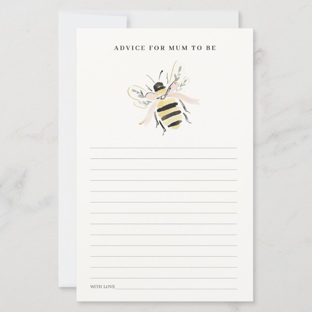 Cute Pastel Mum To Bee Advice For Mum Baby Shower (Framsida)