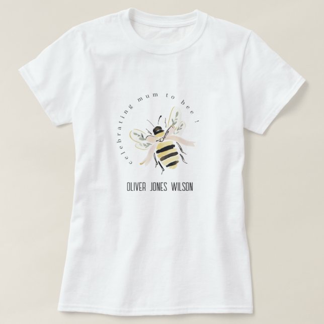 Cute Pastel Mum To Bee Neutral Baby Shower T Shirt (Design framsida)