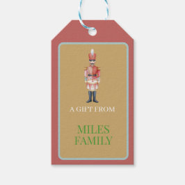 Cute Pastel Nutcracker Christmas  Ornament  Presentetikett