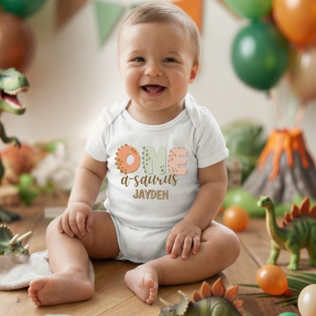 Cute Pastel One A Saurus Dinosaur Birthday T Shirt (Skapare uppladdad)