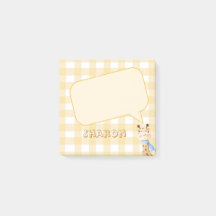 Cute Pastel Orange Gingham Thinking Cloud