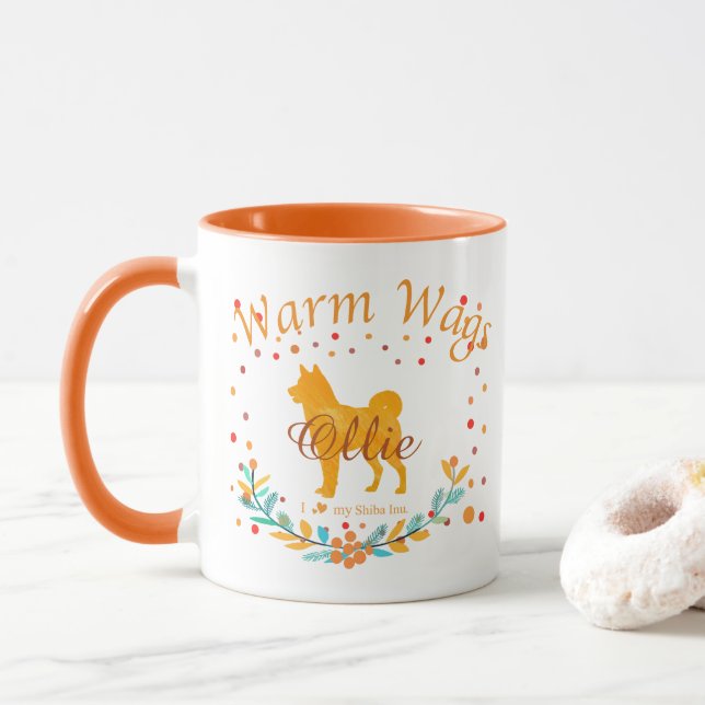 Cute Pastel Orange Shiba Inu | Custom Christmas Mugg (Med munk)