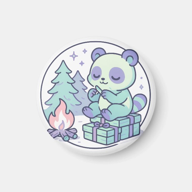 Cute Pastel Panda från Campfire med presenter Magnet (Framsidan)