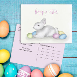 Cute Pastel-Påskhare - enkel klassisk Helgdag Vykort