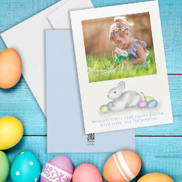 Cute Pastel-Påskhare - enkelt klassiskt foto Julkort