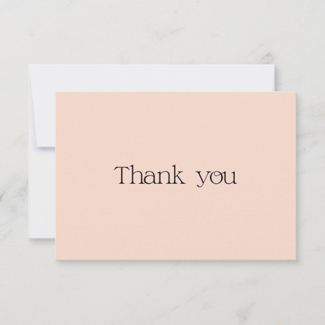 Cute Pastel Peach Typography Swash - tackkort Tack Kort (Framsida)