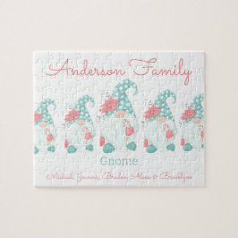 Cute Pastel Personlig Jul Gnome Elf Pussel