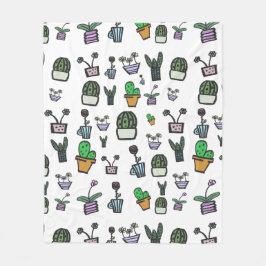 Cute Pastel Plants Fleecefilt