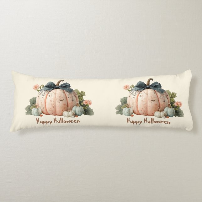 Cute Pastel Pumpkin Happy halloween Kroppskudde (Framsidan)