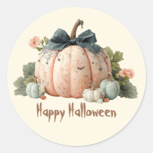 Cute Pastel Pumpkin Happy halloween Runt Klistermärke