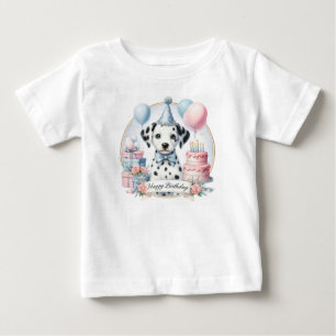 Cute Pastel Puppy Dalmatien - födelsedag T Shirt