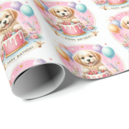 Cute Pastel Puppy Labrador - födelsedagen Presentpapper