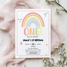 Cute Pastel Rainbow 1:a födelsedagen