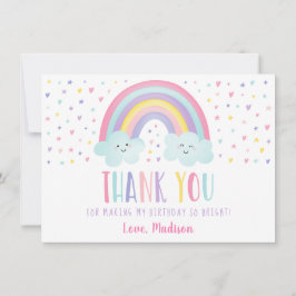 Cute Pastel Rainbow Clouds Tack på födelsedagen