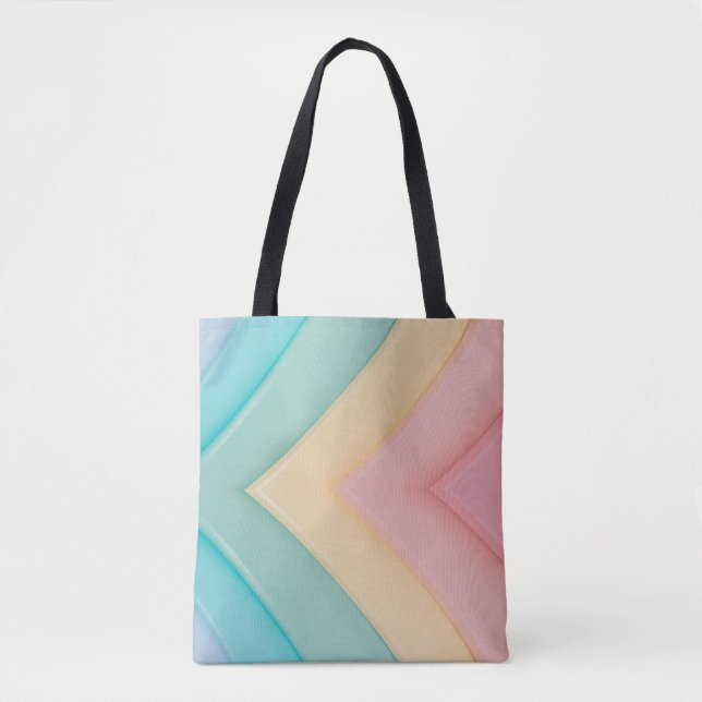 Cute Pastel Rainbow färg Tote Bag Tygkasse (Framsida)