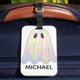 Cute Pastel Rainbow Ghost | Aesthetic Spooky Bagagebricka