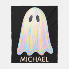 Cute Pastel Rainbow Ghost | Aesthetic Spooky Fleecefilt