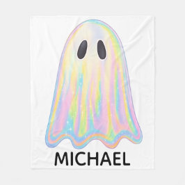 Cute Pastel Rainbow Ghost | Aesthetic Spooky Fleecefilt