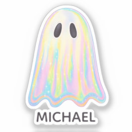 Cute Pastel Rainbow Ghost | Aesthetic Spooky Klistermärken