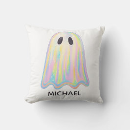 Cute Pastel Rainbow Ghost | Aesthetic Spooky Kudde