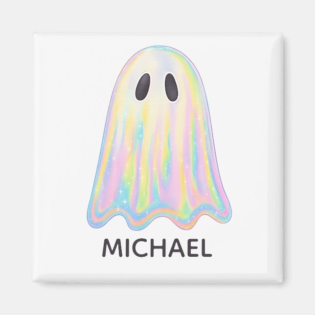 Cute Pastel Rainbow Ghost | Aesthetic Spooky Magnet (Framsidan)