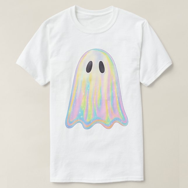 Cute Pastel Rainbow Ghost | Aesthetic Spooky T Shirt (Design framsida)