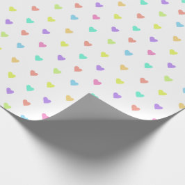 Cute Pastel Rainbow Hearts Mönster Presentpapper