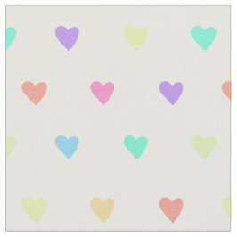 Cute Pastel Rainbow Hearts Mönster Tyg