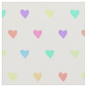 Cute Pastel Rainbow Hearts Mönster Tyg