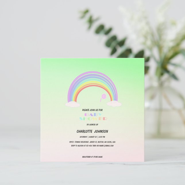 Cute Pastel Rainbow-övertoningsblomma Tema namn (Stående Fram)
