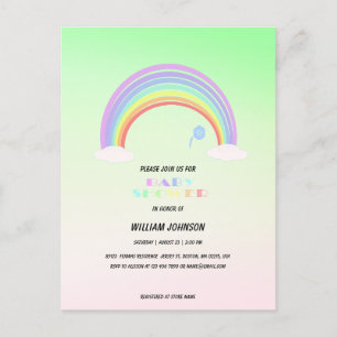 Cute Pastel Rainbow-övertoningsblomma Tema namn Vykort
