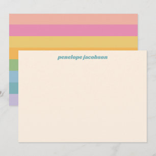 Cute Pastel Rainbow Rand Retro-Personlig Anteckningskort