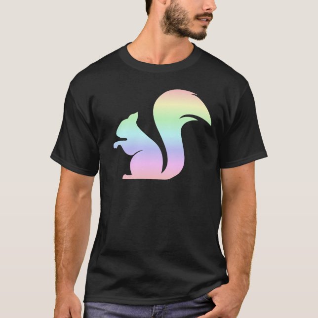 Cute Pastel Rainbow Squirrel T Shirt (Framsida)