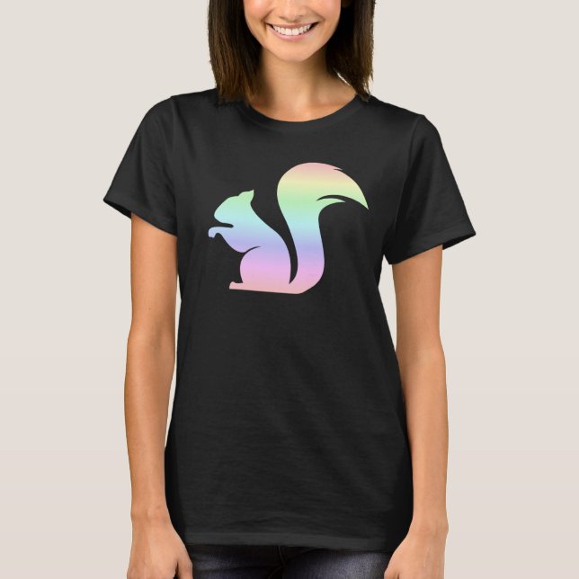 Cute Pastel Rainbow Squirrel T Shirt (Framsida)