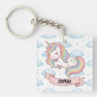 Cute Pastel Rainbow Unicorn Clouds Personalized
