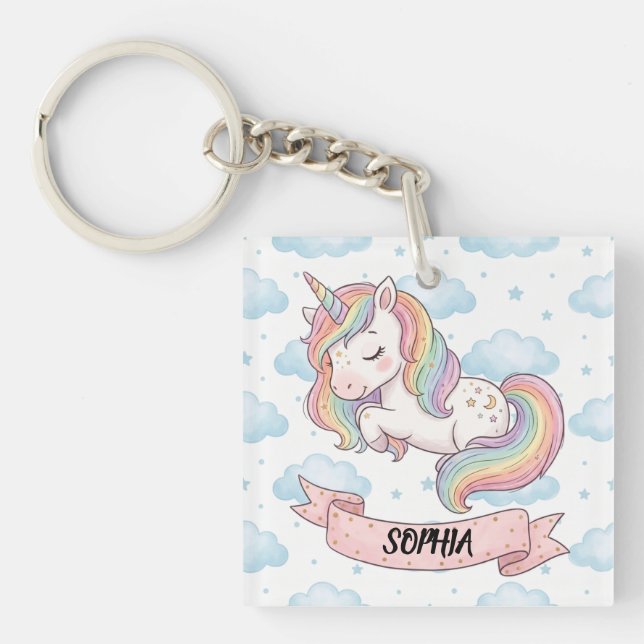 Cute Pastel Rainbow Unicorn Clouds Personalized (Framsidan)