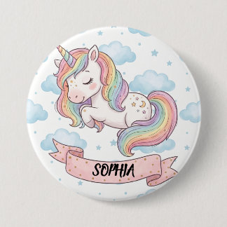 Cute Pastel Rainbow Unicorn Clouds Personalized Knapp