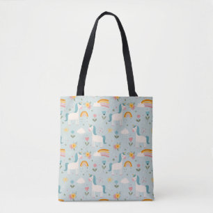 Cute pastel Rainbow Unicorn Mönster Tygkasse