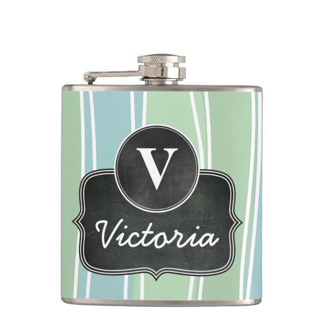 Cute Pastel Rand-chalkboard-monogram Fickplunta (Framsidan)