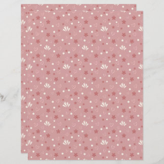 Cute Pastel Red Patterned Scrapbook Paper