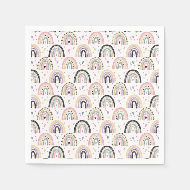 Cute pastel Rinbows babyduschnapor Pappersservett (Framsidan)
