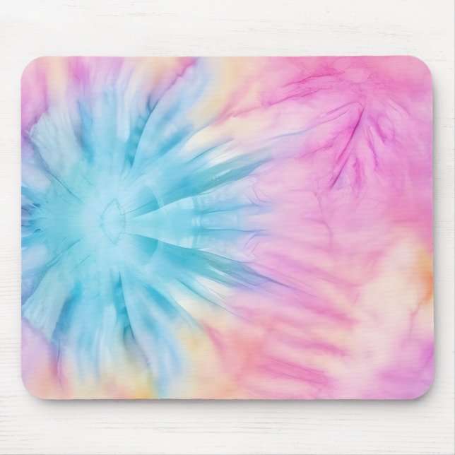 Cute Pastel Rosa and Blue Tie Dye Musmatta (Framsidan)