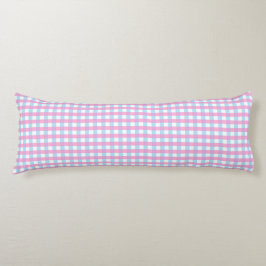 Cute Pastel Rosa Blue Gingham Check Kroppskudde