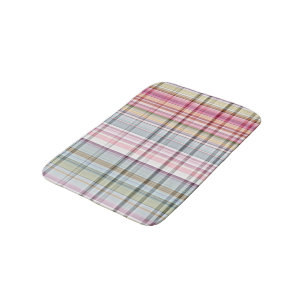 Cute Pastel Rosa Blue Retro Tartan Play Mönster Badrumsmatta