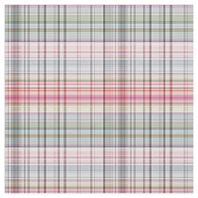 Cute Pastel Rosa Blue Retro Tartan Play Mönster Tyg (Provkarta)